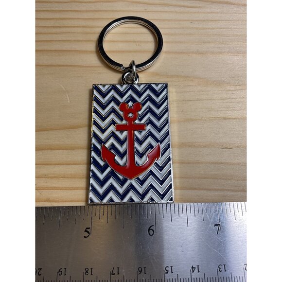 Disney Cruise Line Anchor Keychain With Chevron Pattern - Picture 3 of 5